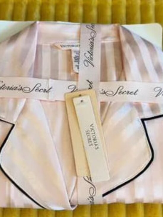 Victoria's Secret Other - Victoria's Secret Satin Pajama Set Pink Stripe